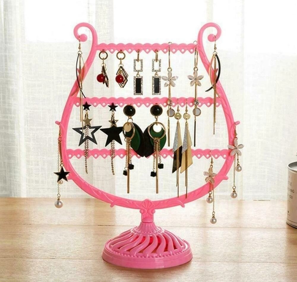Pink Barbie Themed Earrings+Bracelet Jewelry Display+Storage, Jewelry Organizer